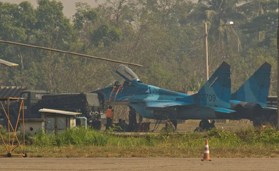 資料圖:緬甸空軍編號2709號米格-29A戰(zhàn)機(jī)。